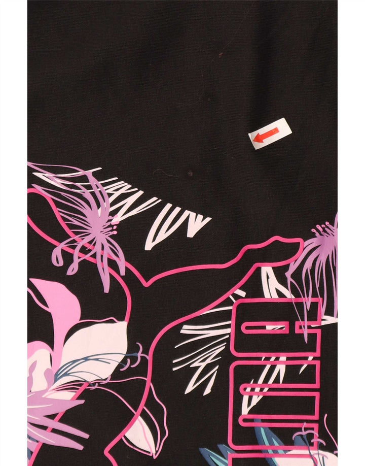 Puma moletom feminino gráfico oversized jumper UK 16 grande preto floral