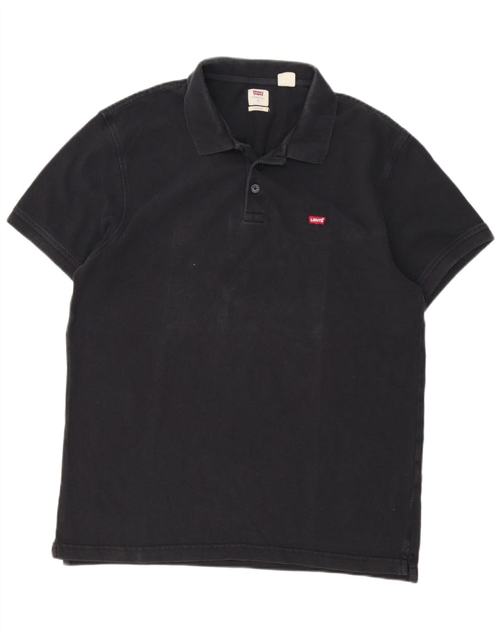 Camisa polo masculina padrão Levi's grande algodão preto