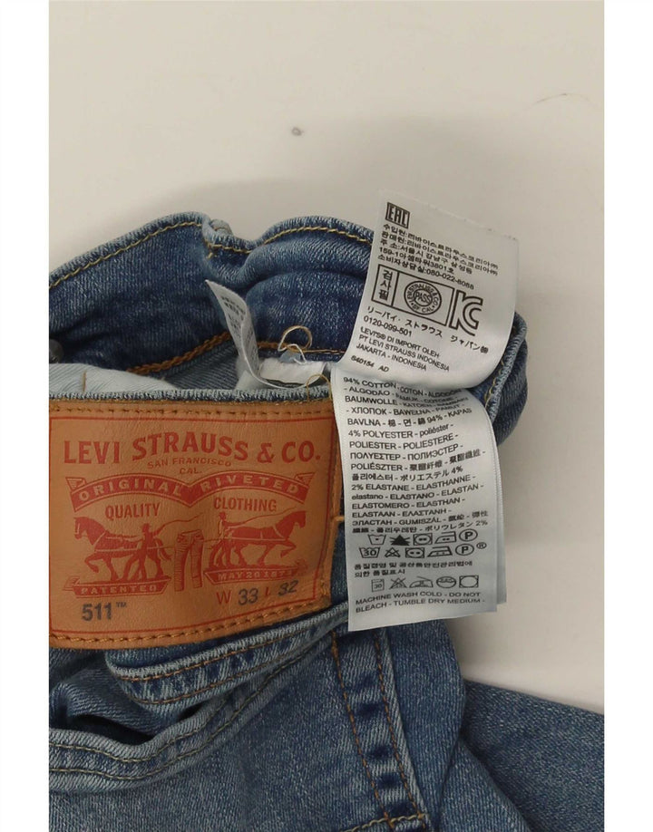 Levi's Masculino 511 Cropped Slim Jeans W33 L25 Azul Algodão
