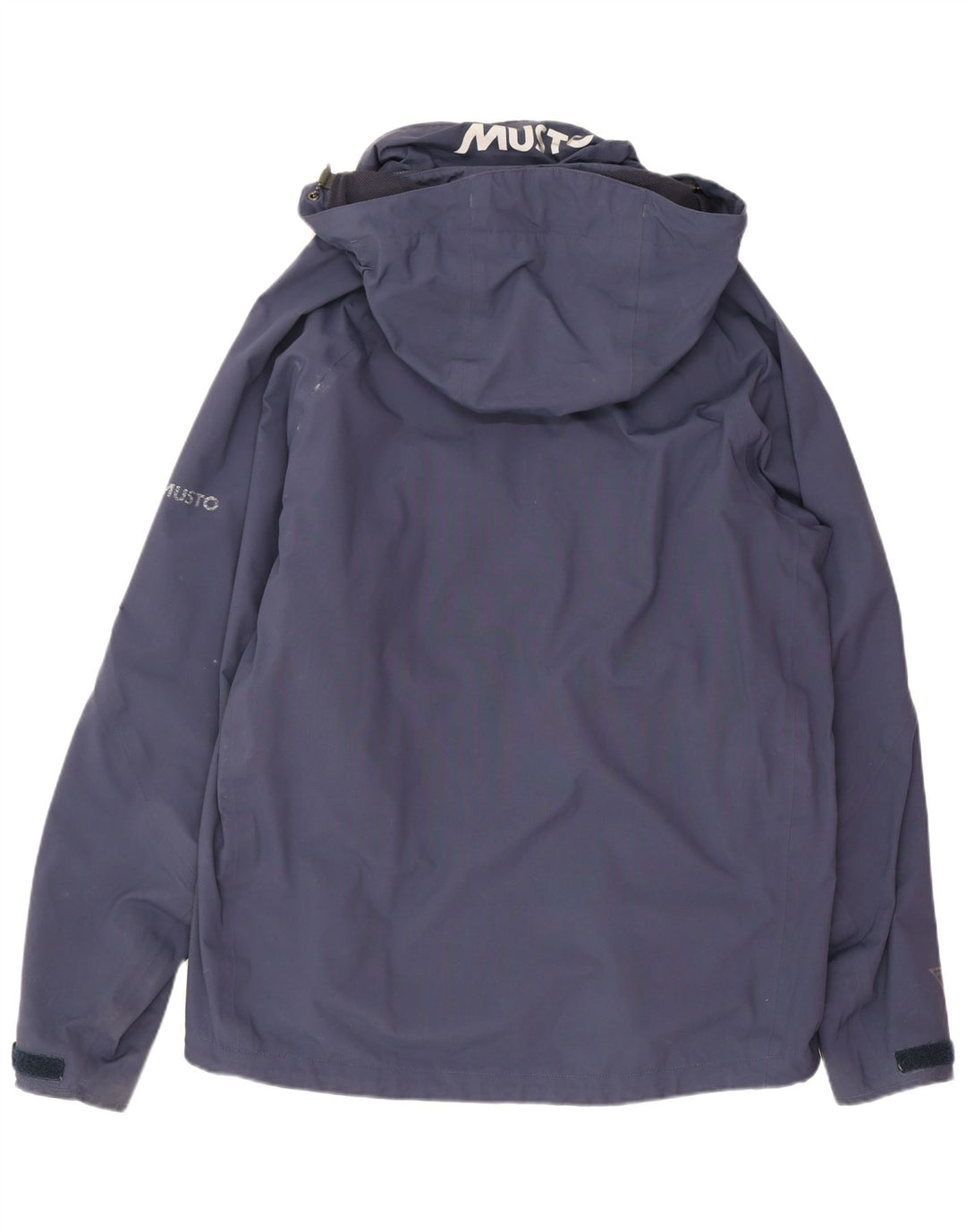 Jaqueta de chuva masculina Musto com capuz Reino Unido 40 grande poliéster azul marinho