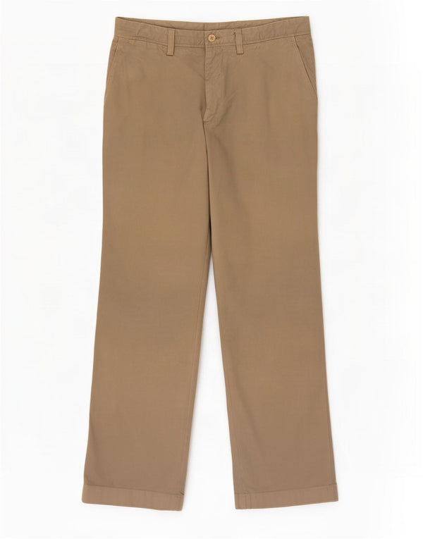 Calça Chino masculina Massimo Dutti reta UE 44 grande W34 L32 algodão bege