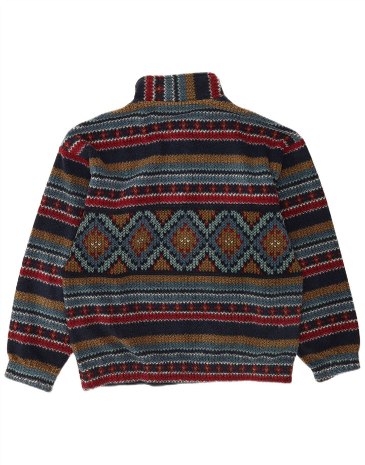Fila Suéter masculino de lã com gola com botão IT 50 médio multicolorido geométrico