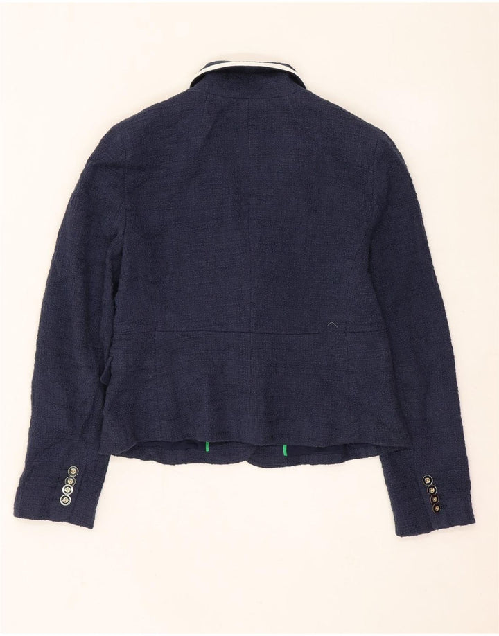 J. Crew Jaqueta Blazer Feminina Crop 1 Botão EUA 6 Algodão Azul Marinho Médio