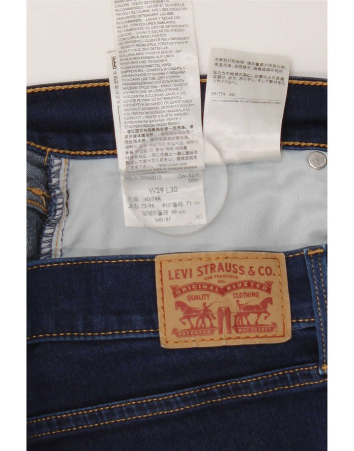 Calça jeans feminina Levi's 315 recortada W29 L25 azul marinho algodão