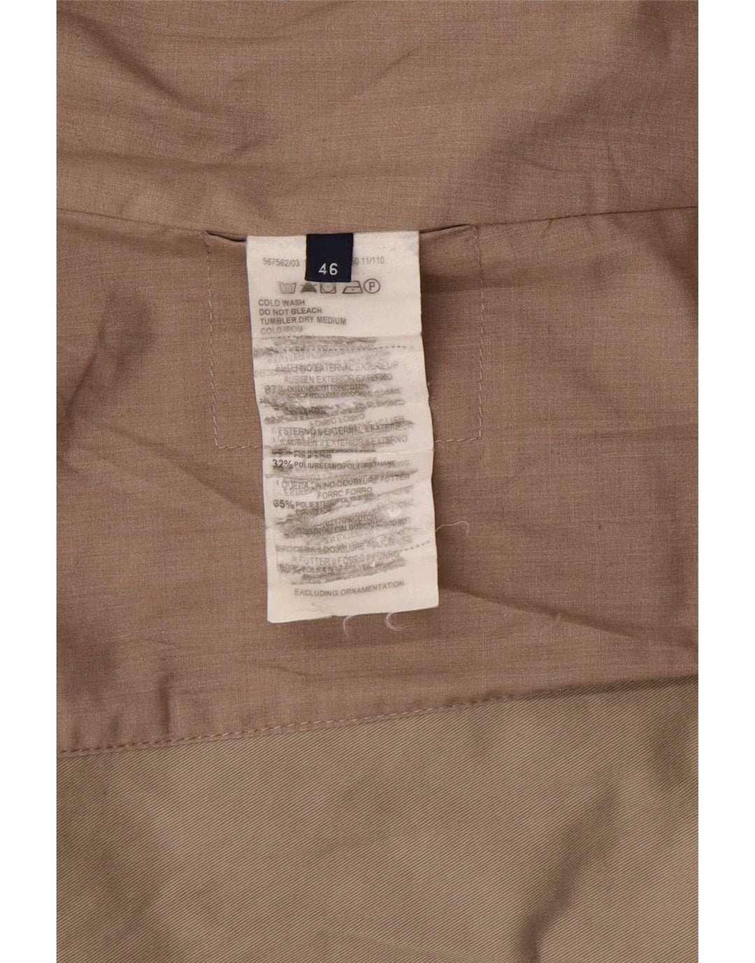 Trussardi Jeans Jaqueta blazer feminina com 2 botões IT 46 grande algodão bege