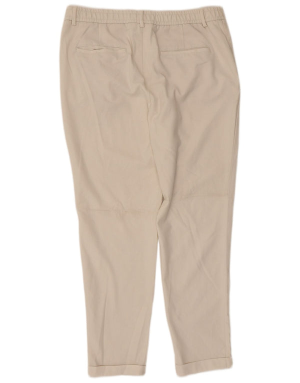 Zara Calça Chino Feminina Cintura Alta Slim XL W34 L27 Off White Poliéster