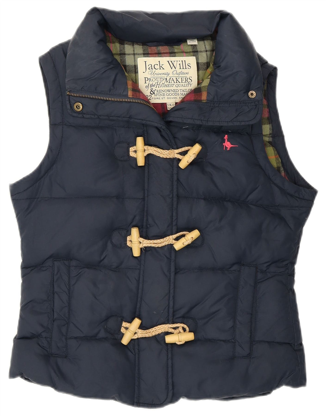 Colete acolchoado feminino JACK WILLS UK 10 pequeno azul marinho