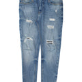 Zara Jeans femininos desgastados slim W33 L28 azul