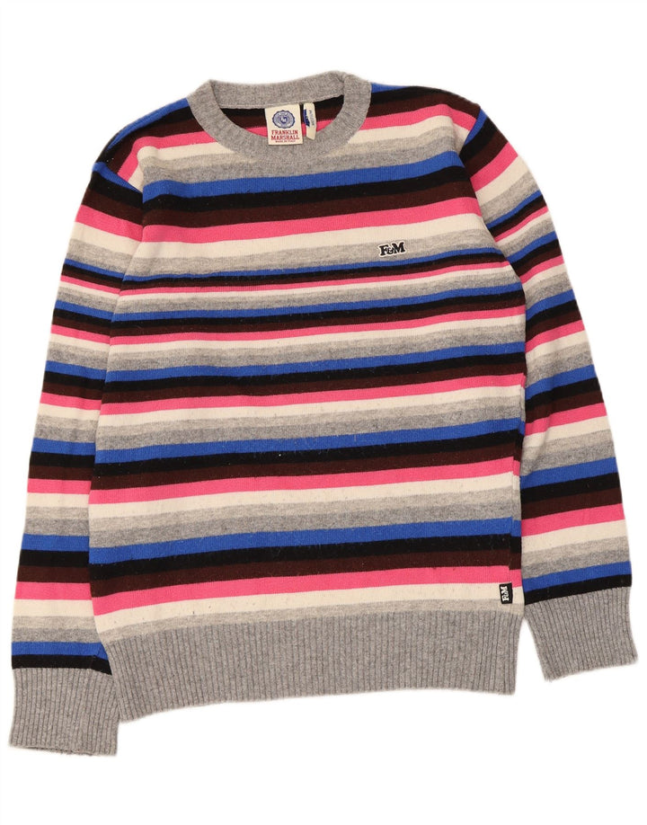 Suéter masculino Franklin Marshall com gola redonda, médio multicolorido