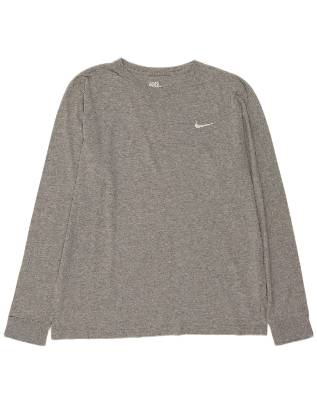 Top masculino Nike Regular Fit manga comprida grande algodão manchado cinza
