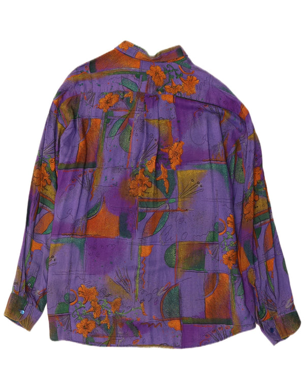 Camisa masculina VINTAGE XL viscose floral roxa