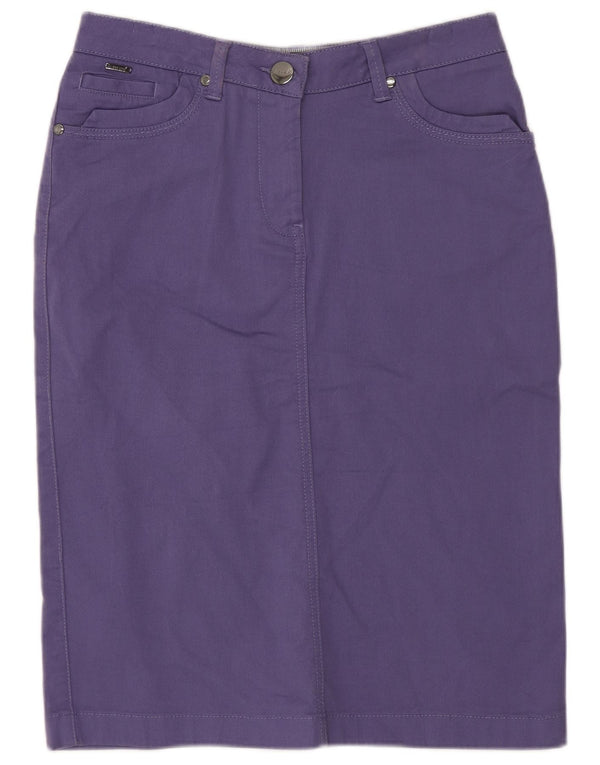 Saia lápis feminina Marks & Spencer Per Una regular UK 8 pequena W26 roxa