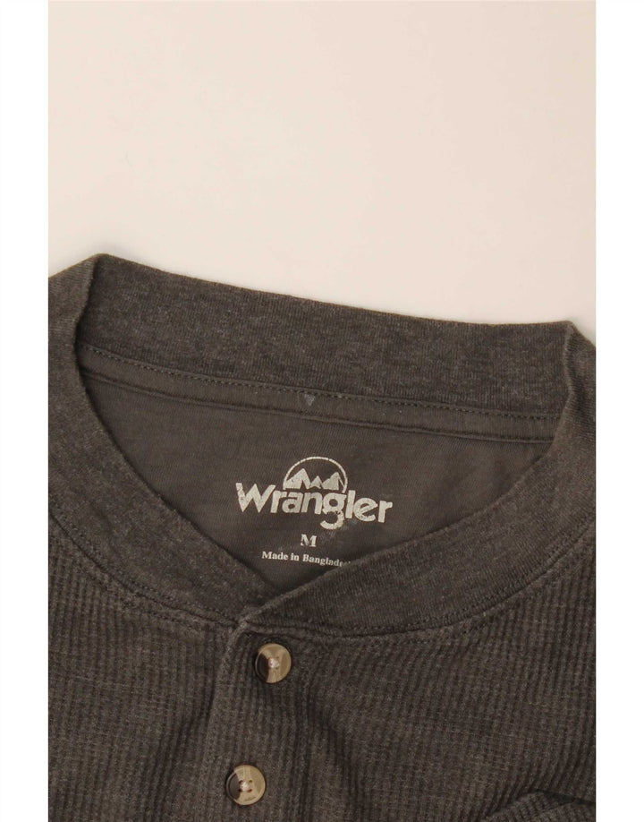 Wrangler Mens Top Manga Longa Cinza Médio
