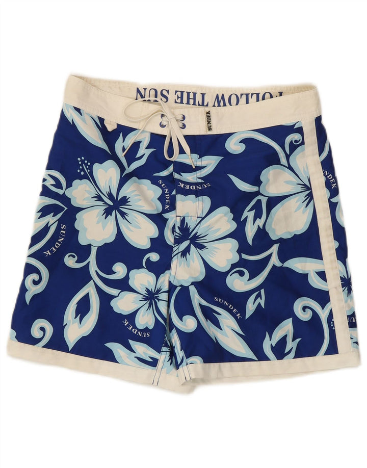 Shorts de natação masculino Sundek pequeno azul floral