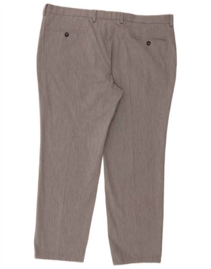 Calça chino reta masculina Marks & Spencer W40 L29 algodão cinza