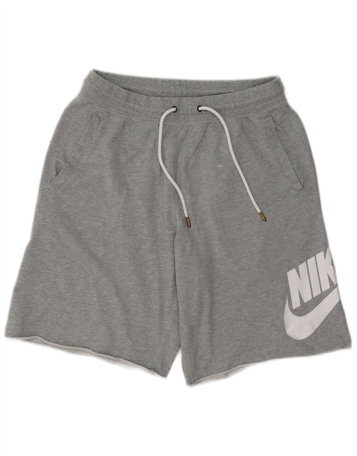 Shorts esportivos gráficos masculinos Nike médio cinza algodão manchado