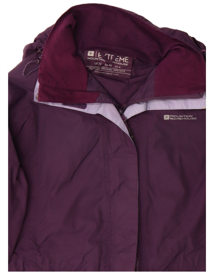 Jaqueta de chuva feminina com capuz Mountain Warehouse UK 12 nylon roxo médio