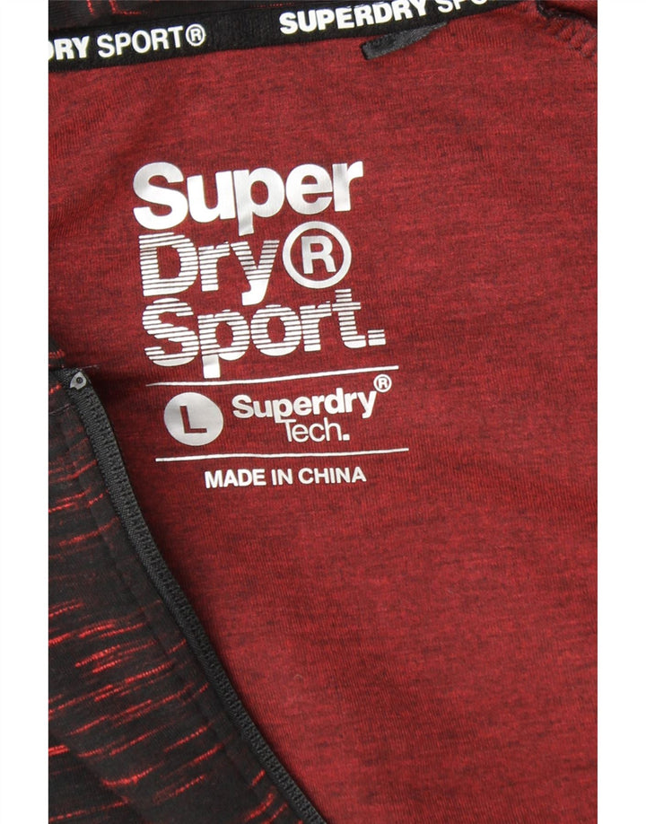 Suéter feminino com capuz e zíper SUPERDRY Reino Unido 16 grande preto manchado