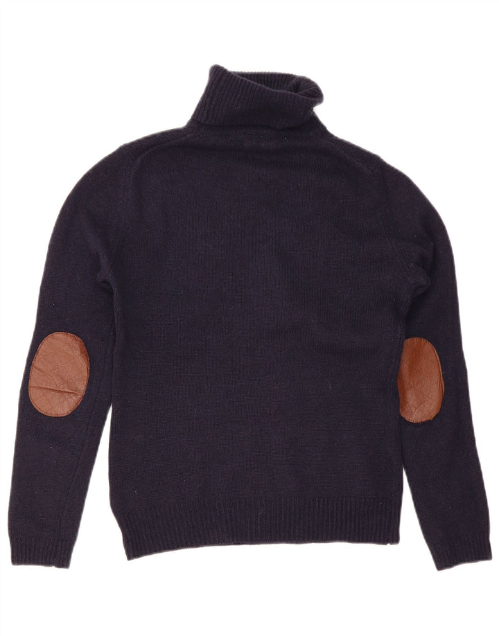 Suéter feminino Massimo Dutti com gola redonda Reino Unido 12 médio azul marinho