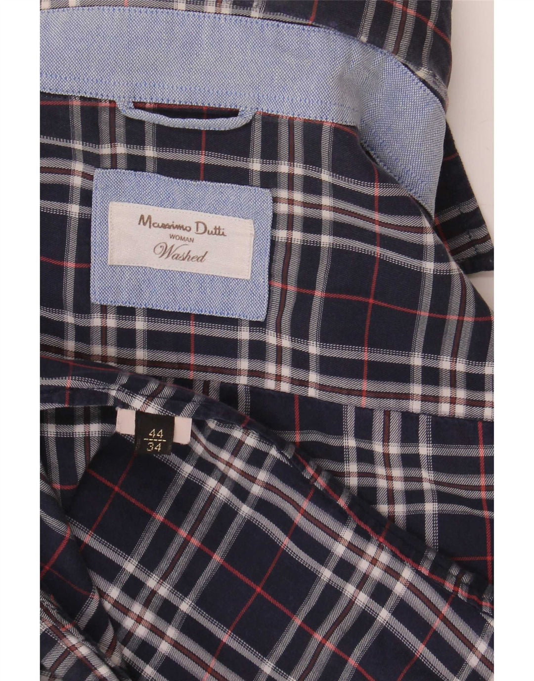 Camisa feminina Massimo Dutti EU 34 XS azul marinho xadrez