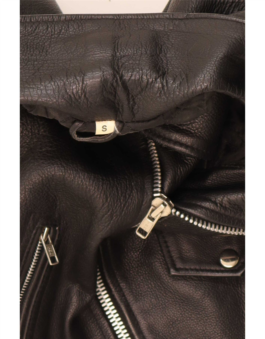 Jaqueta masculina vintage de couro para motociclista UK 36 pequena preta
