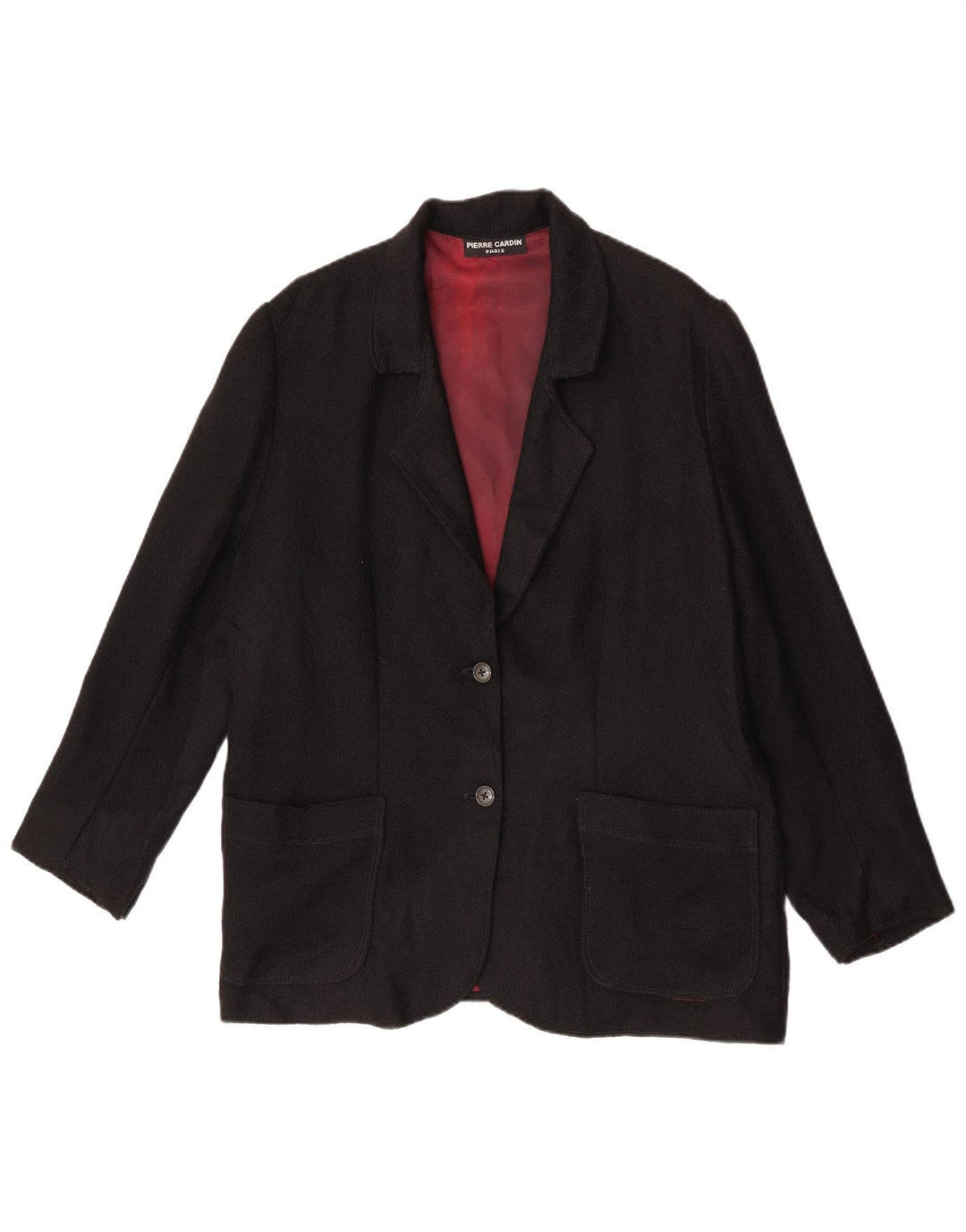 Jaqueta blazer feminina Pierre Cardin com 2 botões Reino Unido 16 grande preta