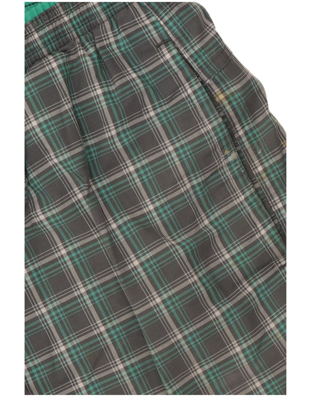 Adidas Mens Natação Shorts Poliéster Xadrez Verde Médio
