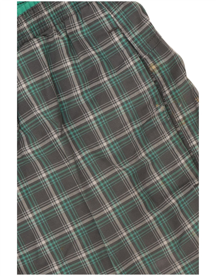 Adidas Mens Natação Shorts Poliéster Xadrez Verde Médio