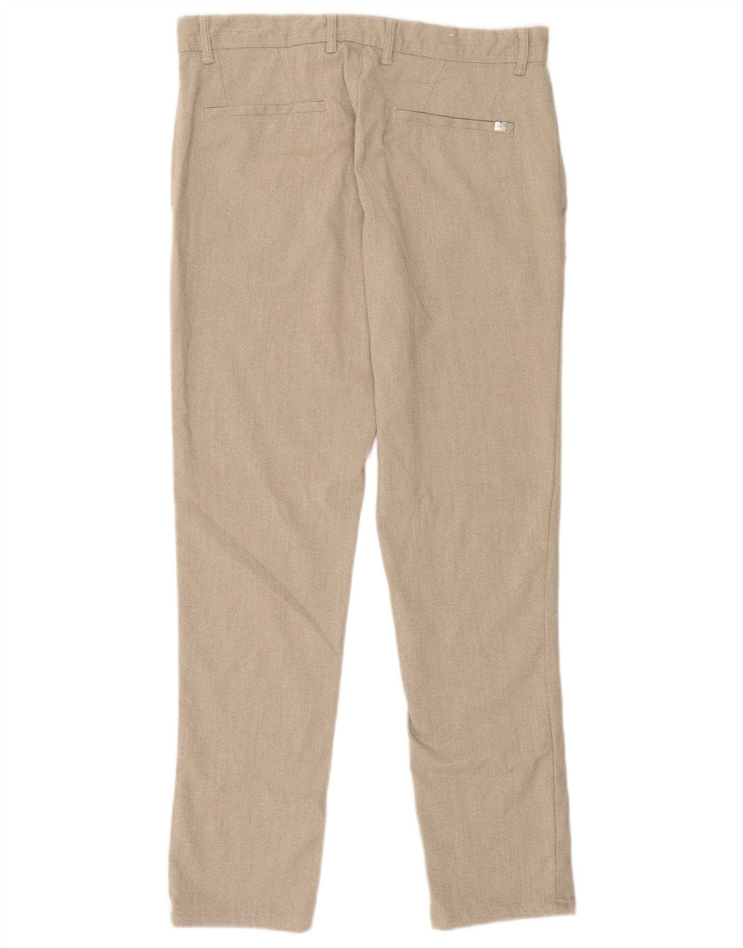 Zara Calça Chino Masculina Reta EU 40 Médio W31 L28 Poliéster Bege