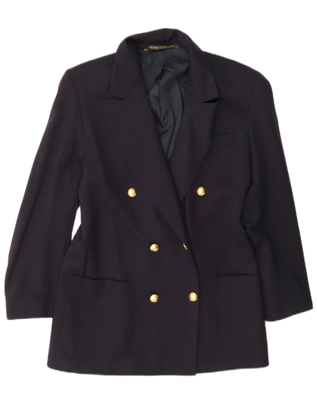 Jaqueta Blazer Oversized Feminina Marks & Spencer Reino Unido 10 Pequena Azul Marinho