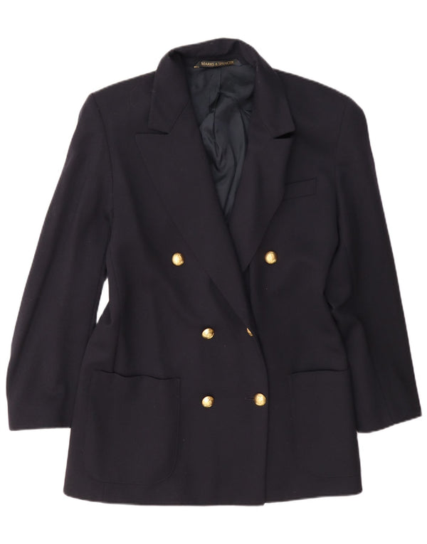 Jaqueta Blazer Oversized Feminina Marks & Spencer Reino Unido 10 Pequena Azul Marinho