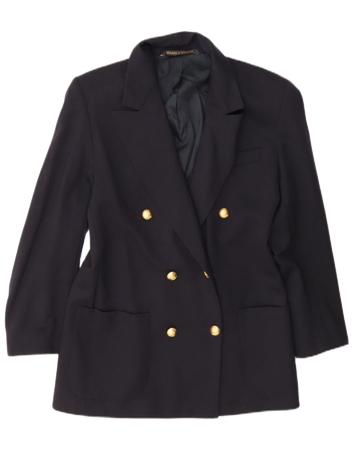Jaqueta Blazer Oversized Feminina Marks & Spencer Reino Unido 10 Pequena Azul Marinho