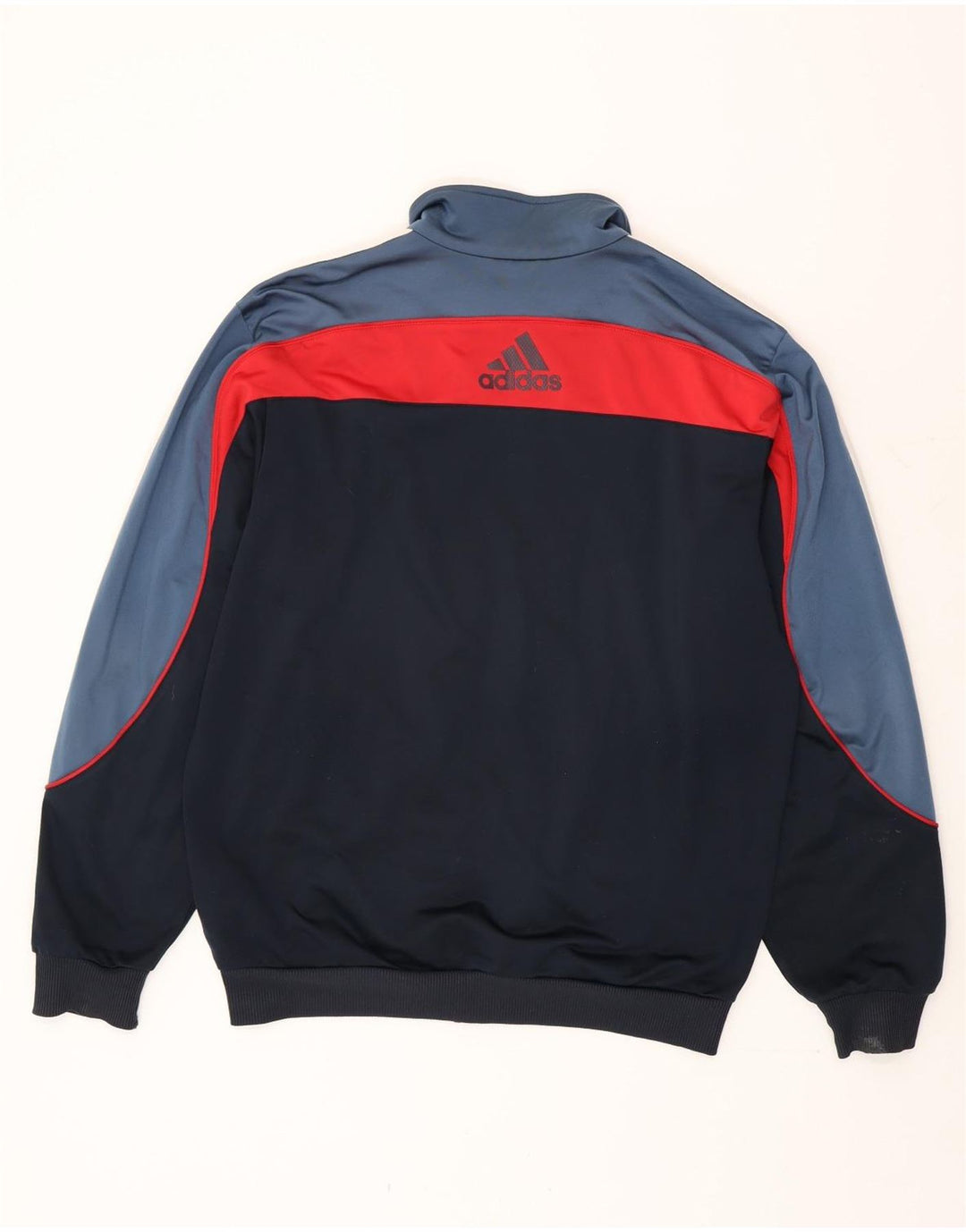 Adidas Mens Graphic Tracksuit Top Jacket Grande Preto Colorblock Poliéster