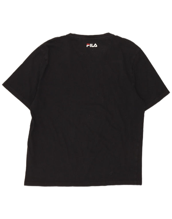 Camiseta masculina gráfica FILA Top grande preto