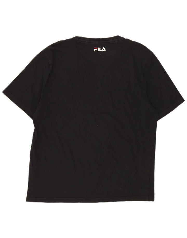 Camiseta masculina gráfica FILA Top grande preto
