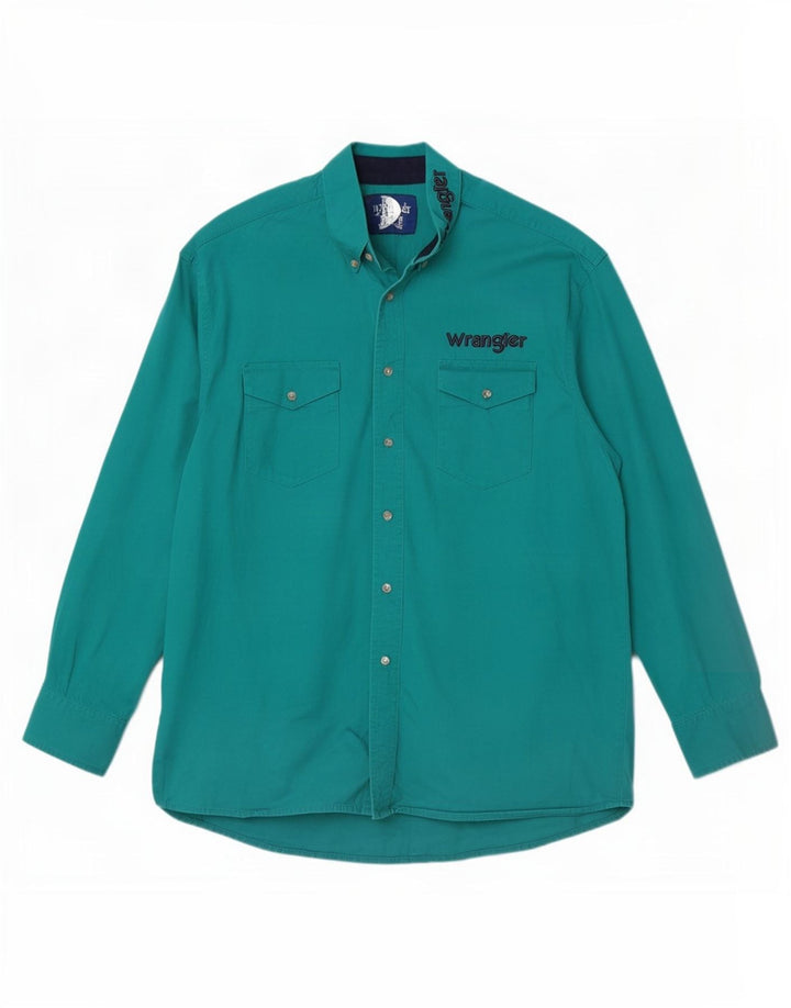 Camisa masculina Wrangler Western Graphic grande algodão verde
