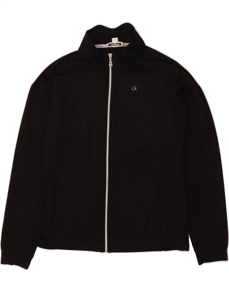 CALVIN KLEIN Womens Golf Tracksuit Top Jacket UK 14 Large  Black Polyester Vintage Calvin Klein and Second-Hand Calvin Klein from Messina Hembry 
