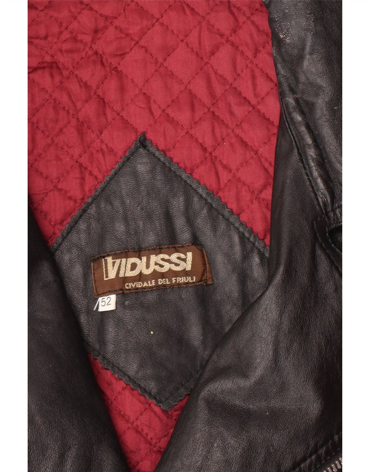 Jaqueta masculina vintage de couro para motociclista IT 52 XL preta
