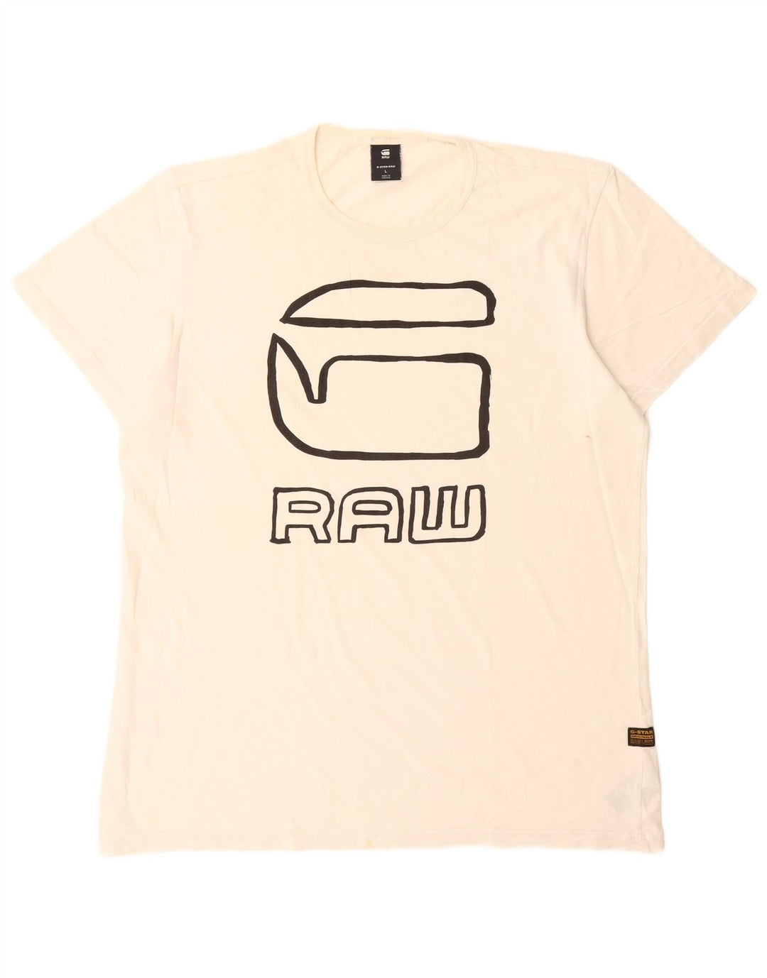 Camiseta gráfica masculina G-Star Top grande de algodão branco