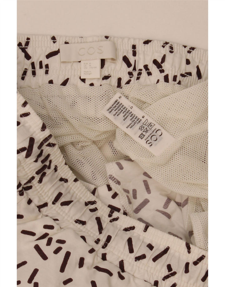 Cos Shorts de natação masculino médio algodão geométrico branco