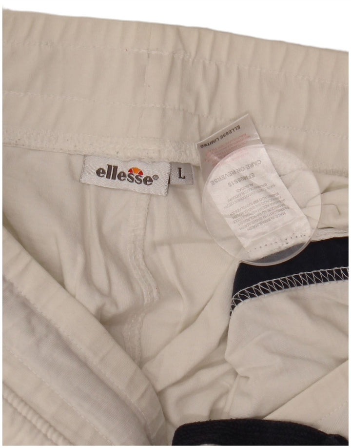 Shorts esportivo gráfico feminino Ellesse Reino Unido 16 grande algodão branco