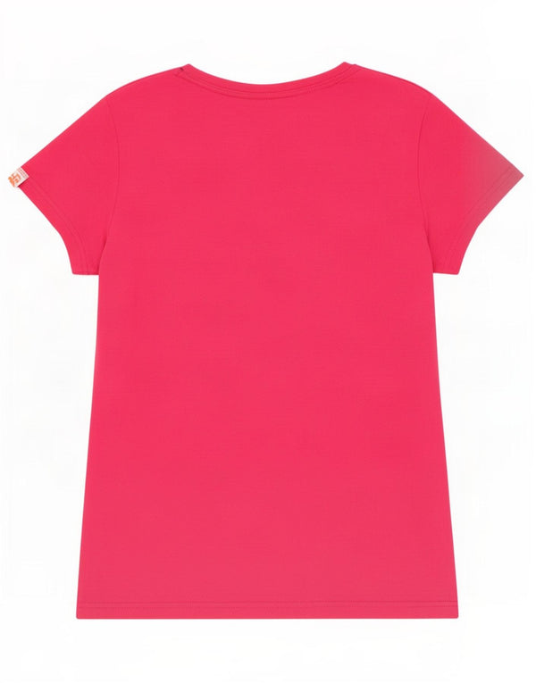 Camiseta feminina Superdry com estampa gráfica UK 14 grande algodão rosa