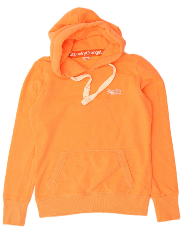 Suéter com capuz feminino Superdry UK 14 algodão laranja médio