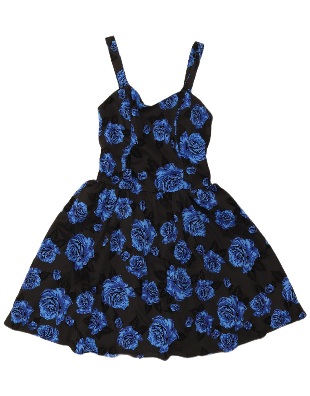 Vestido princesa feminino vintage sem mangas IT 42 médio preto floral