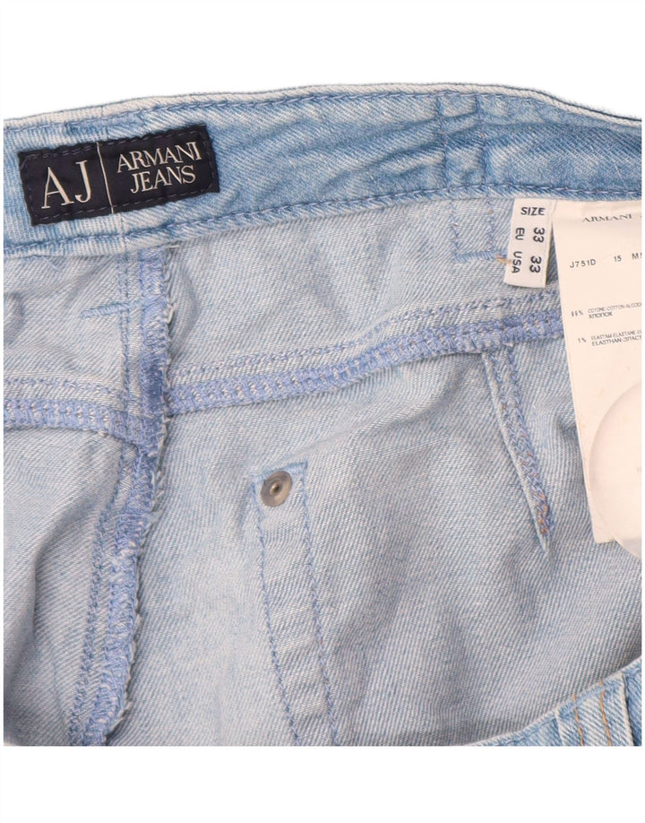 Jeans retos femininos Armani W33 L34 algodão azul