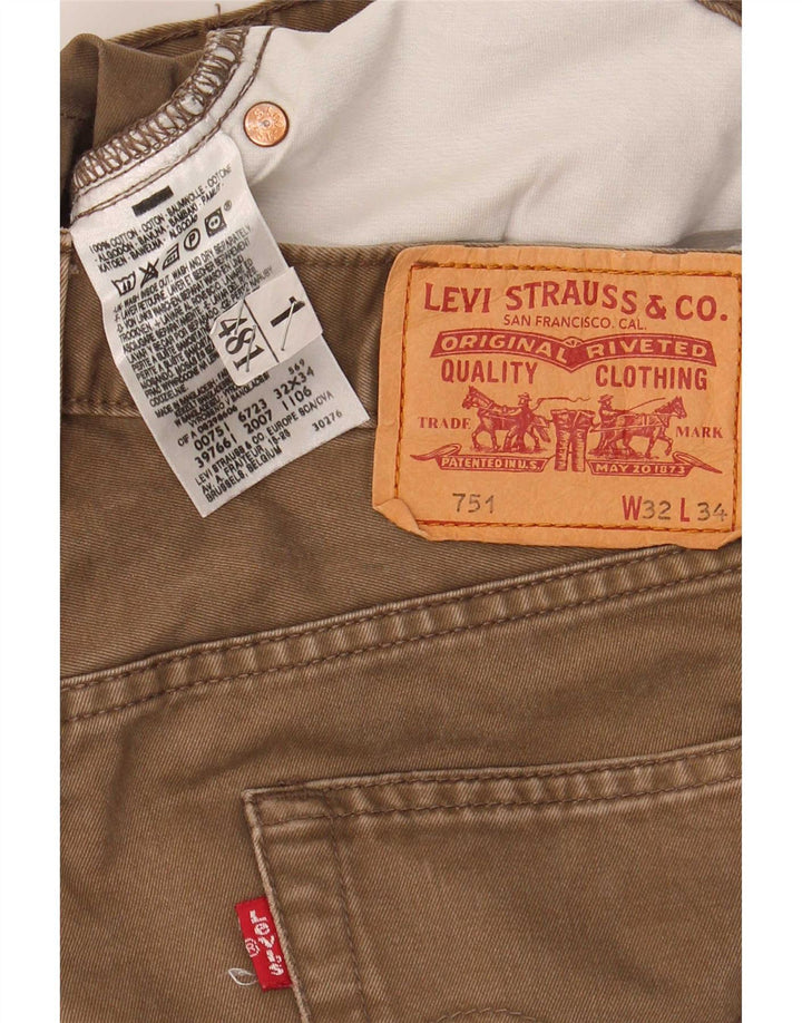 Levi's Masculino 751 Straight Jeans W32 L30 Marrom Algodão