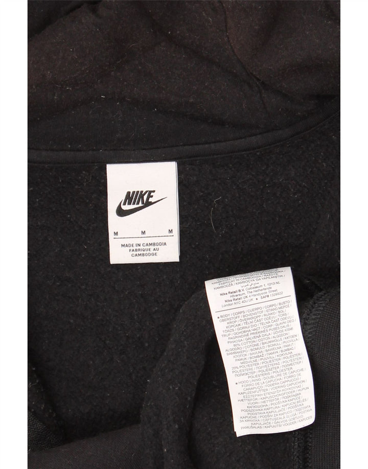 Suéter Nike masculino com capuz e zíper médio preto algodão
