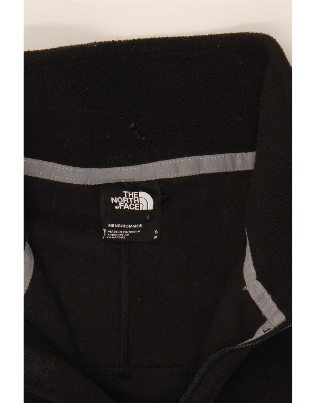 Suéter masculino The North Face com zíper e gola em lã, pequeno, preto, poliéster