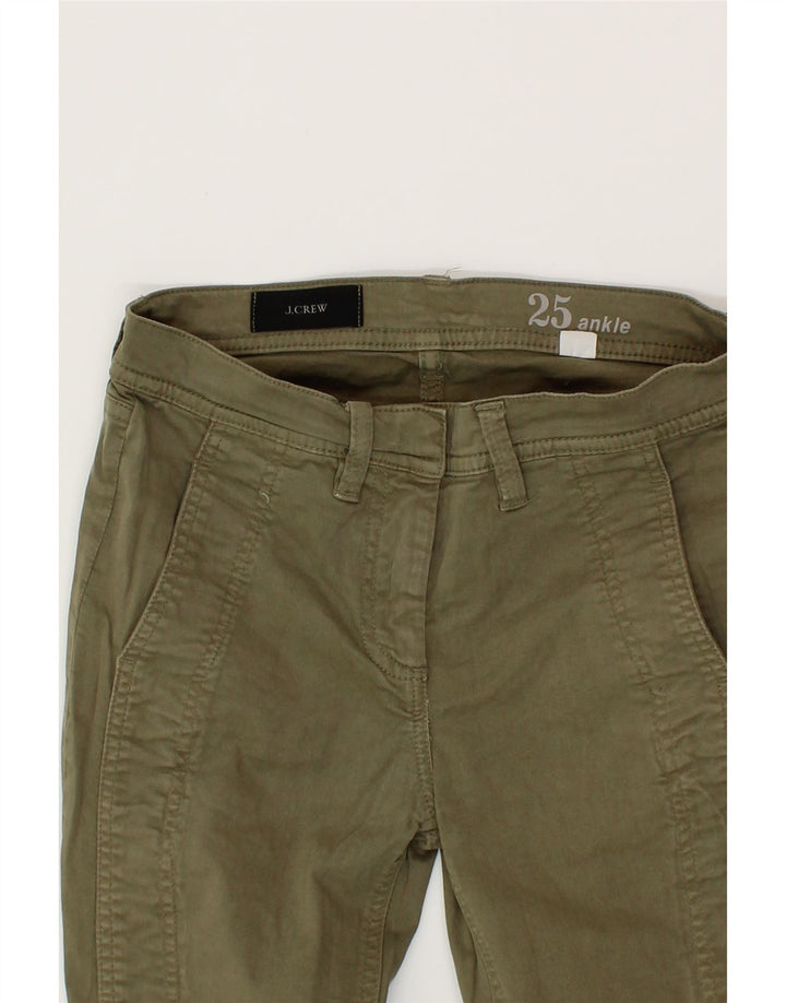 J. CREW Womens Slim Fit Chino Trousers W25 L26 Khaki Cotton Vintage J. Crew and Second-Hand J. Crew from Messina Hembry 