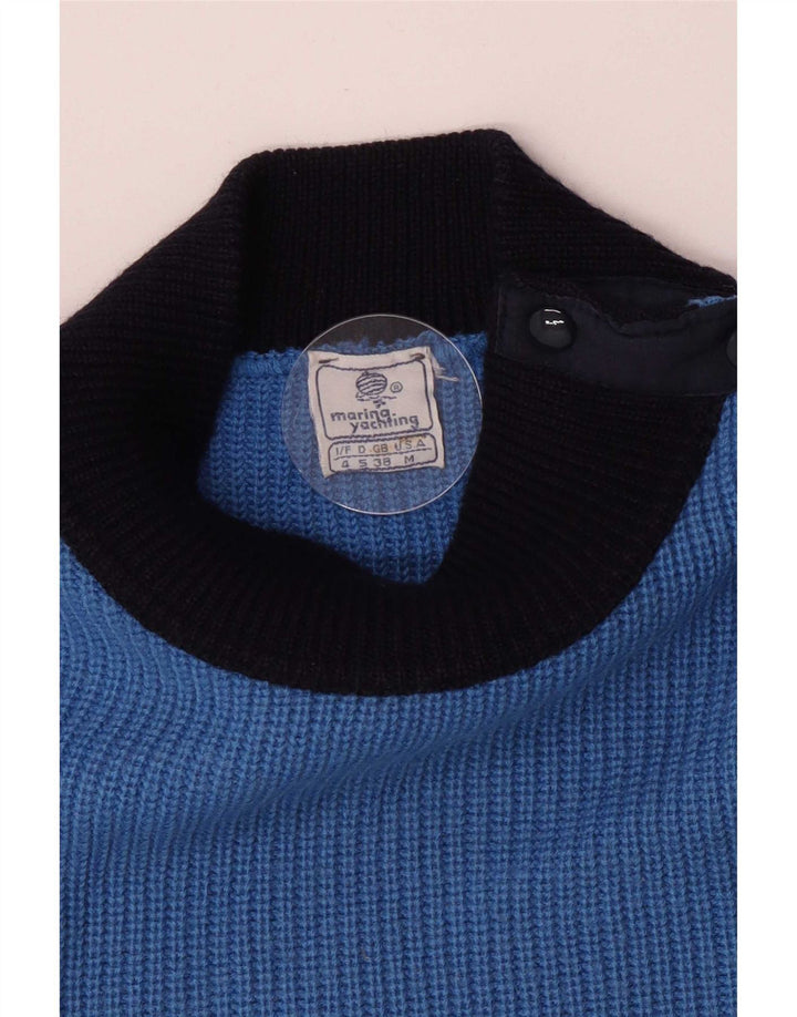 Marina Yachting Suéter masculino com gola tartaruga UE 38 azul médio náutico
